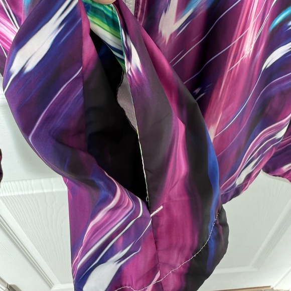 Fila Jacket Women's Medium Purple Windbreaker Multicolored Hooded Zip Up Galaxy - Picture 3 of 6